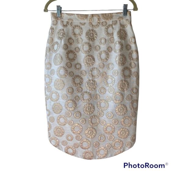 NWT Anthropologie Corey Lynn Calter Latia Gold Metallic Brocade Pencil Skirt 6 - Picture 3 of 13